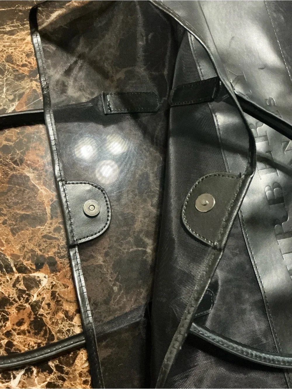 Burberry Black Nylon and Leather Trim Large Tote